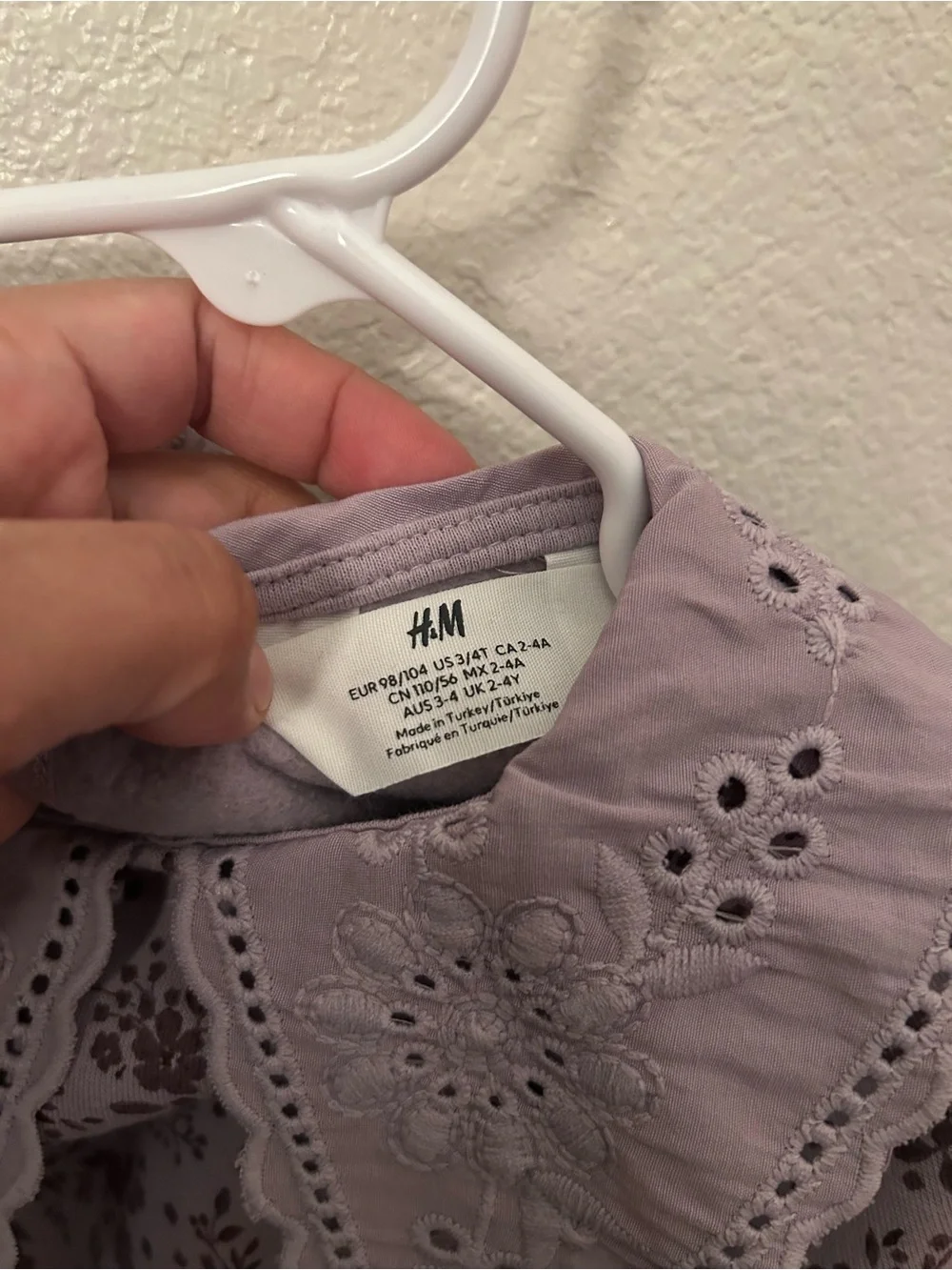 H&M Lilac Eyelet Floral Top and Skirt Set